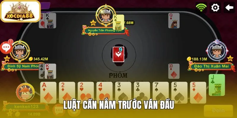 Phỏm cơ bản qua lượt ăn bốc và hạ bài