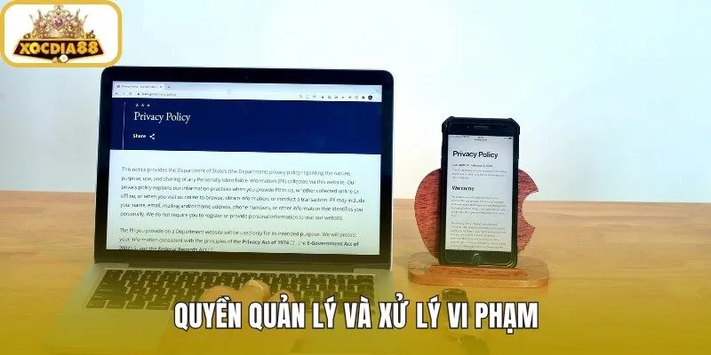 Điều khoản sử dụng về kiểm soát và xử lý vi phạm